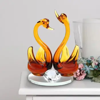 

Crystal Swan Figurines Diamond Romantic Ornaments Handmade Colorful DIY Simple Decorative Arts Present Home Auto Props