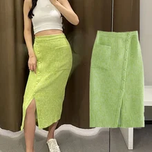 

Elmsk Skirt Women New England High Street Vintage Skirts Womens Texture Casual Long Faldas Mujer Moda 2021 Fashion Sexy Midi