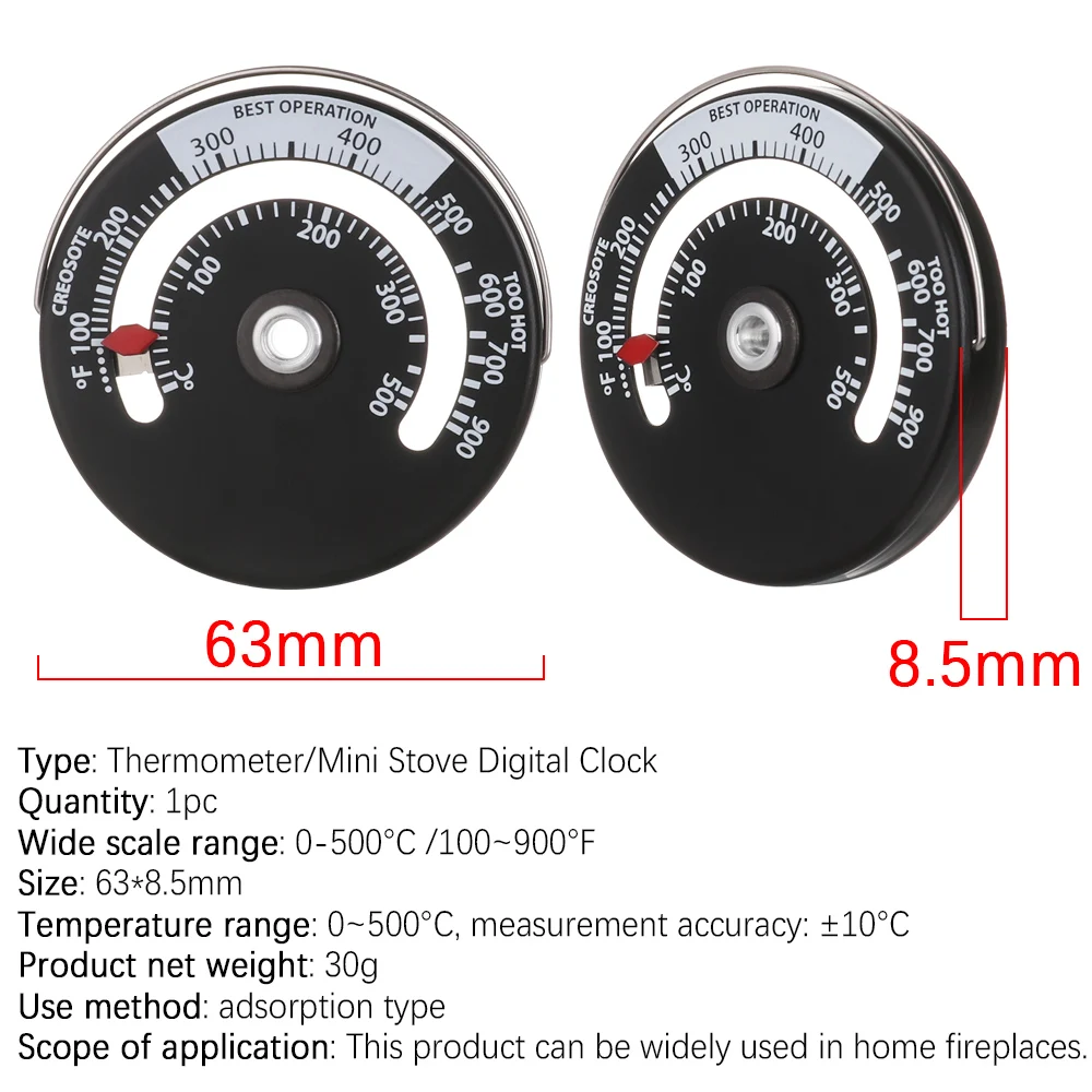 1 шт. Магнитный термометр для печи алюминиевый термометр для камина термометр для домашней плиты вентилятор для камина термометр высокая точность