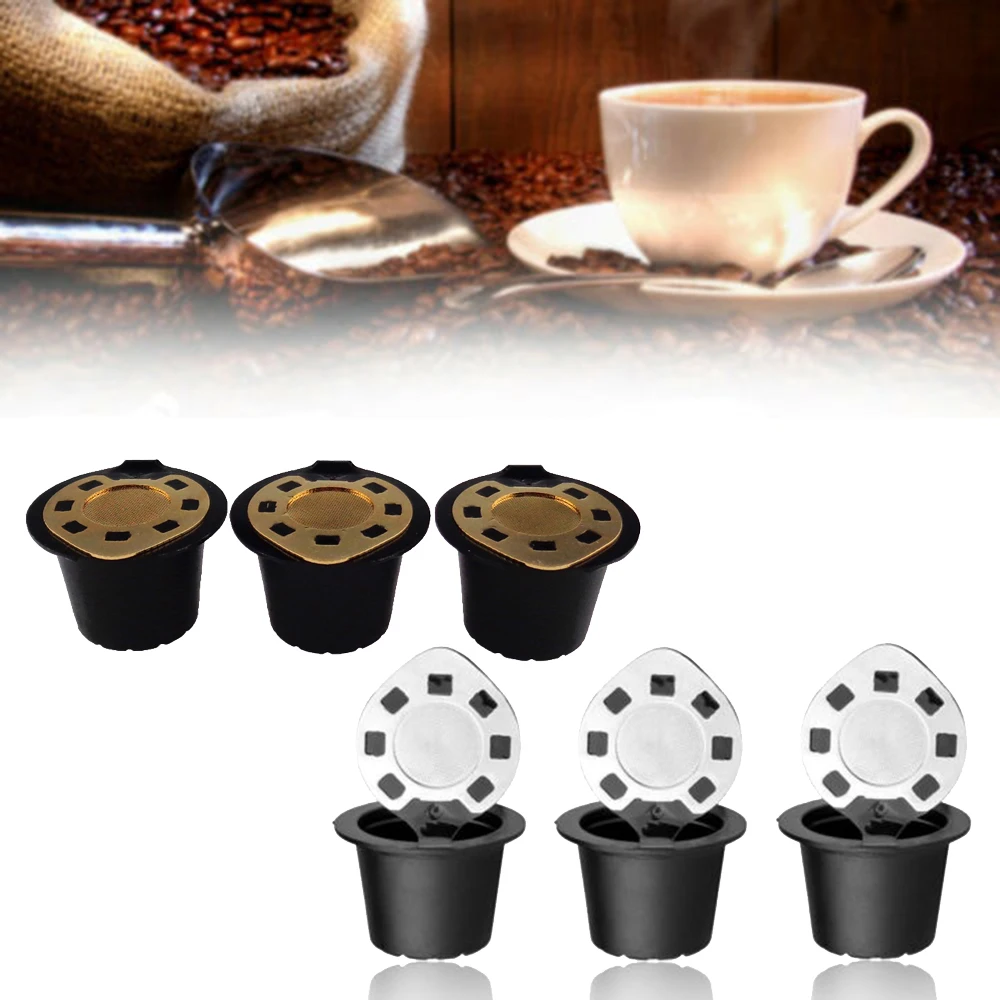 3* Refillable Reusable Coffee Capsule Stainless Steel Filter for Nespresso filtering alternative coffee filter