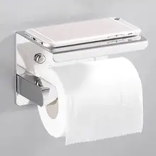 Нержавеющая сталь Домашняя Кухня Ванная комната Туалет Рулон бумага стеллаж для хранения Настенный держатель туалетной бумаги полка с держателем для телефона инструмент