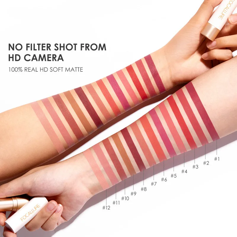 

FOCALLURE Waterproof Matte Lipstick Nude Velvet Lip Batom Long-lasting Lip Stick Makeup