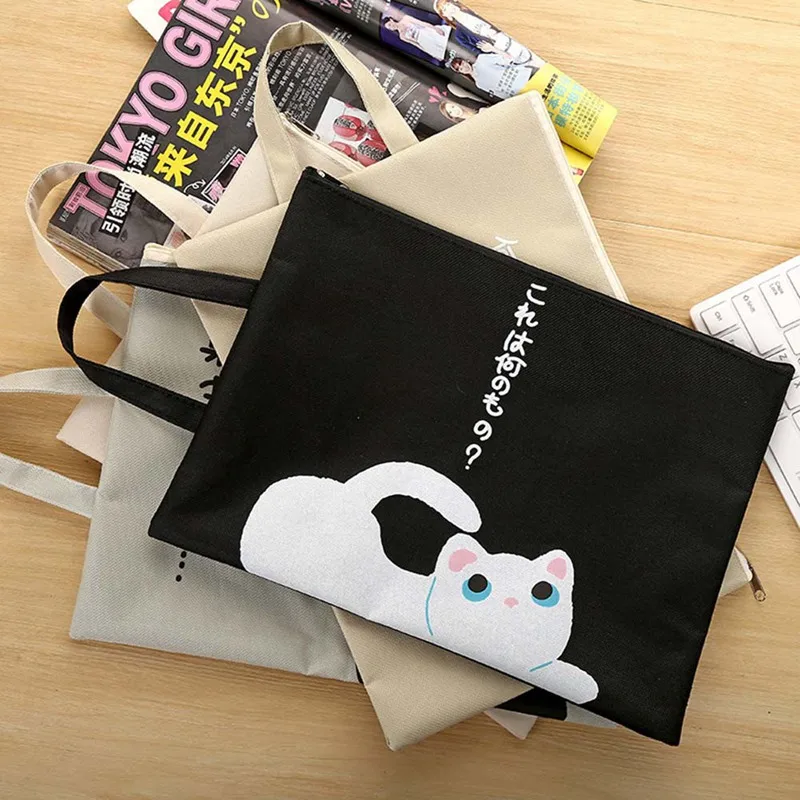 Милый кот а4, Сумка для документов, папка, сумка Kawaii, большая вместительность, ткань Оксфорд, высокое качество, папка для документов, подарки для студентов