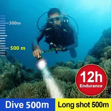 

10000lm Most Powerful Diving Led Flashlight 18650 Rechargeable Diving torch IPX8 Waterproof Underwater Lantern Hunting Dive lamp