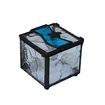 

1pc Jewelry Box Glass Earrings Rings Storage Case Desktop Display Box