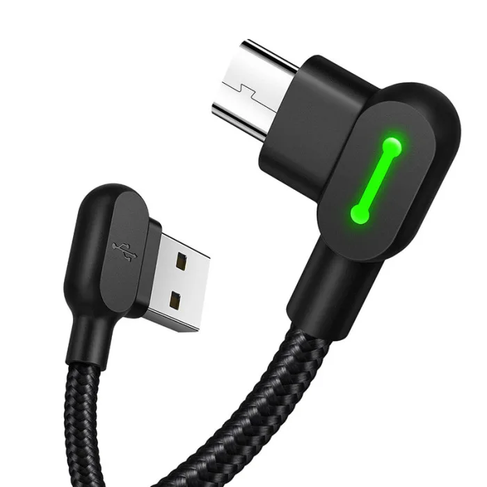 USB 3,1 Быстрый зарядный кабель под прямым углом 90 градусов кабель для синхронизации данных со светом LHB99