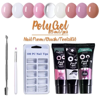 

15ml Nail Poly Gel Finger Extension 9 colors Polygel Quick Building Nail Art Tips Extend Camouflage UV Builder Gel Set