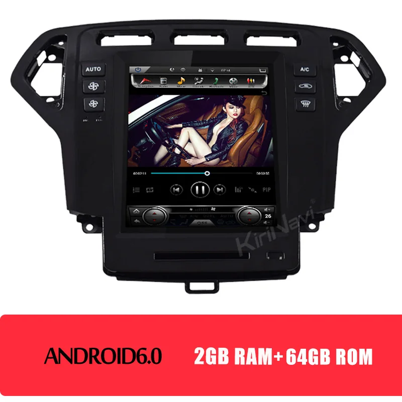 Android Car Radio KiriNavi Vertical Screen Tesla Style 10.4" Android 8.1 Car Radio GPS Navigation For Ford Mondeo Car DVD Multimedia 4G 2007-2010 - Цвет: Android Car Radio