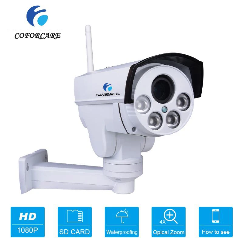 IP-камера COFORCARE HD 1080P PTZ Wi-Fi 4-кратный оптический зум | Безопасность и защита