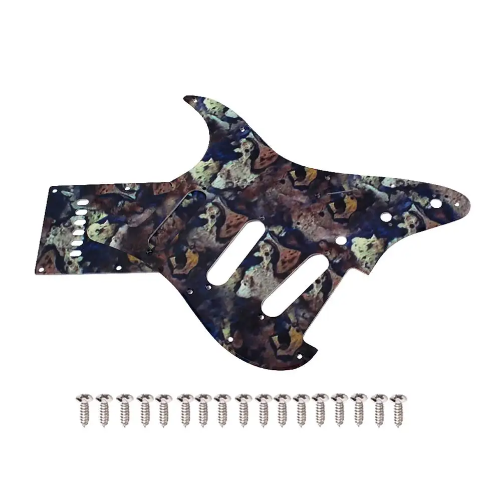 Набор из 1Ply состаренной гитары Pickguard Script Plate Strat SSS 11 отверстий и полости пружинная крышка задняя пластина w/Винты