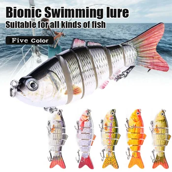 

5Pcs Fishing Lure 3.9" Swimbait Bass Fishing Hard Lure 6-segment Jointed Lure with Tackle Box Bionic Swimming lure For H0T7 fish