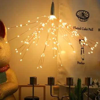 

Festival Hanging Starburst String Lights 120-200 Leds DIY Firework Copper Fairy Garland christmas lights outdoor Twinkle Light