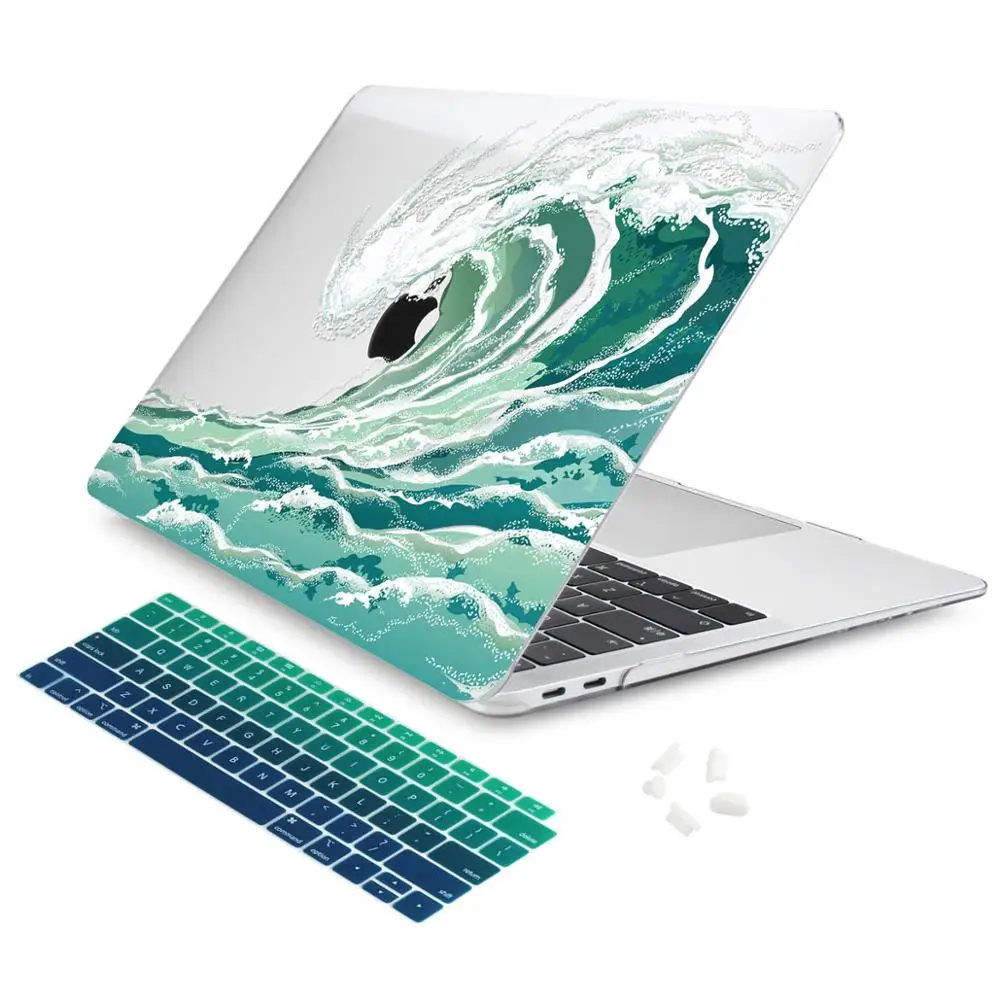 Пластиковый чехол с зелеными листьями и красивыми лепестками для Macbook Air 11 12 13 A1932 Pro 13 15 16 дюймов Touch Bar A2141 - Цвет: X120