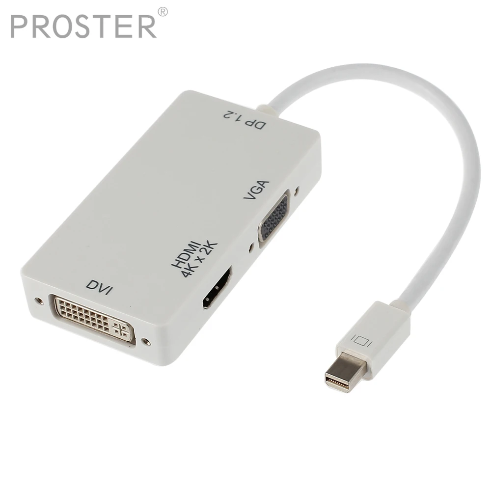 Prozor for Mini Displayport Thunderbolt To HDMI-compatible DVI VGA Cable Adapter DP V1.2 Version 4Kx2K 20 Pin | Электроника