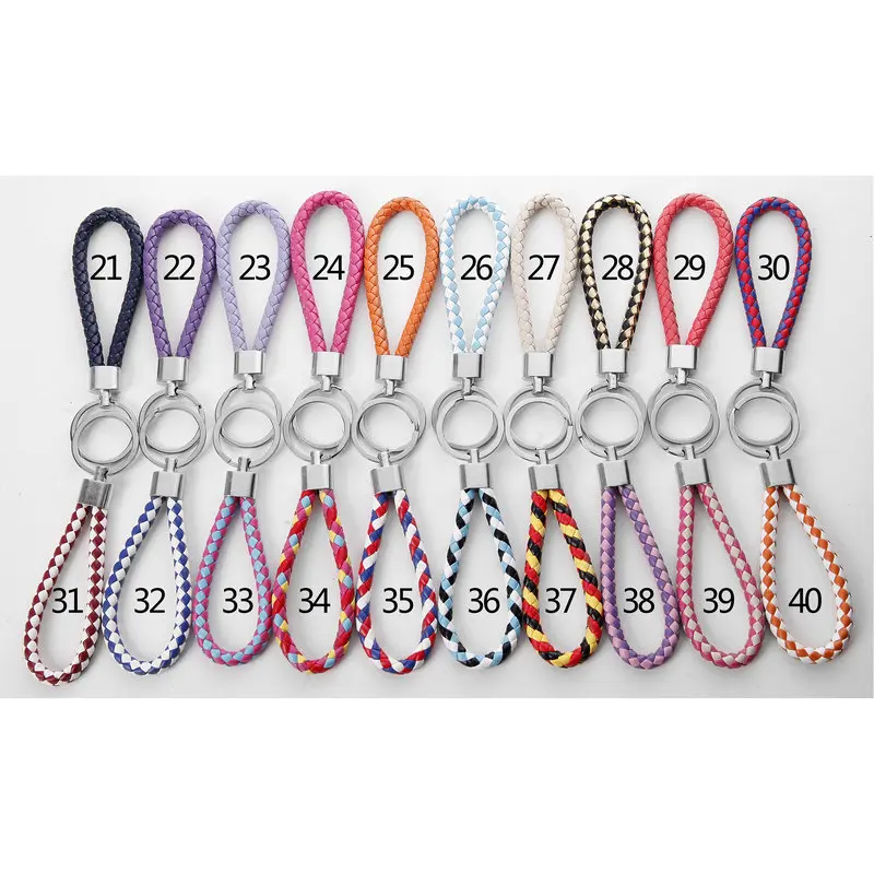 

100 Pieces / Batch Leather Key Ring Accessories Metal Key Chain Car Key Rope Wholesale