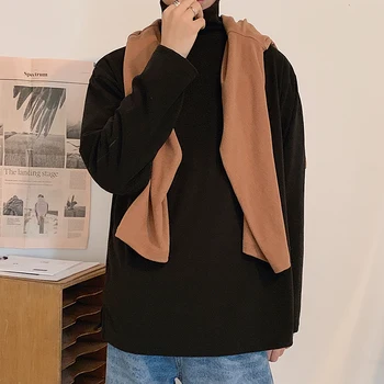 

2019 Autumn And Winter New Korean Version Of The College Wind Couple Solid Color Casual Long-sleeved T-shirt Bottoming Shirt