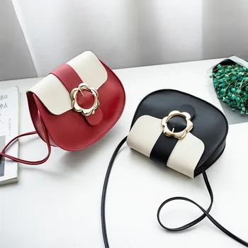 

Bag female new fashion casual color pu saddle bag ladies shoulder bag Messenger bag Mobile phone bag