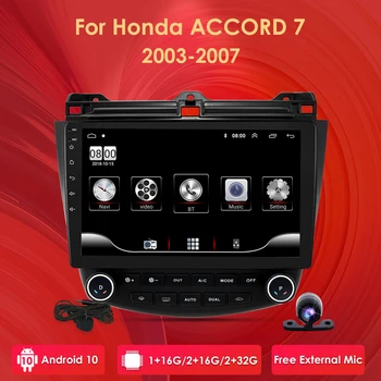 

2din 1+16/2+32 4Core 10.1" Android Car GPS Stereo Radio For Honda Accord 2003 2004 2005 2006 2007 Bluetooth USB SWC DVR DAB+ Cam