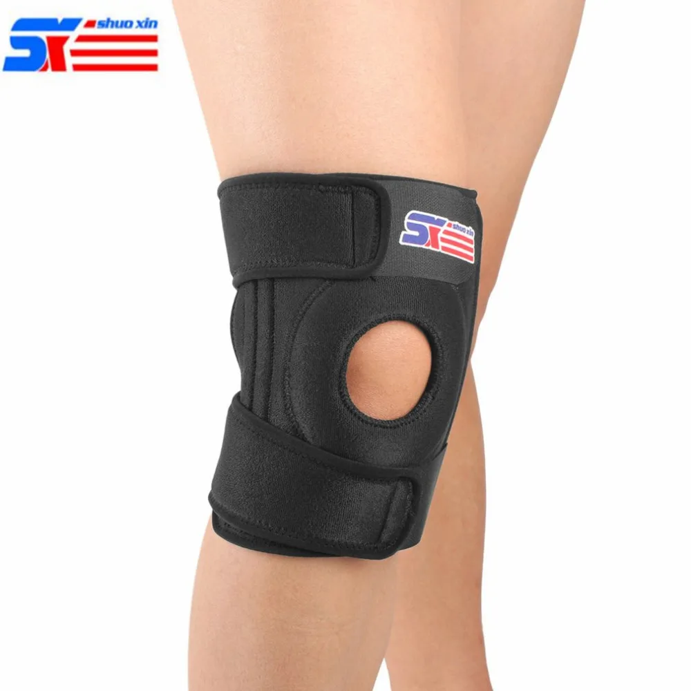 4 Springs Elastic Knee Support Brace Kneepad Adjustable Patella Knee Pads Safety Guard Strap For Basketball Running Free Size