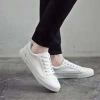 New Plain White Shoes Men's Laced Up Summer Canvas Sneakers Low Top Men Vulcanize Shoes Casual Sneakers Skateboard Shoes Autumn 2