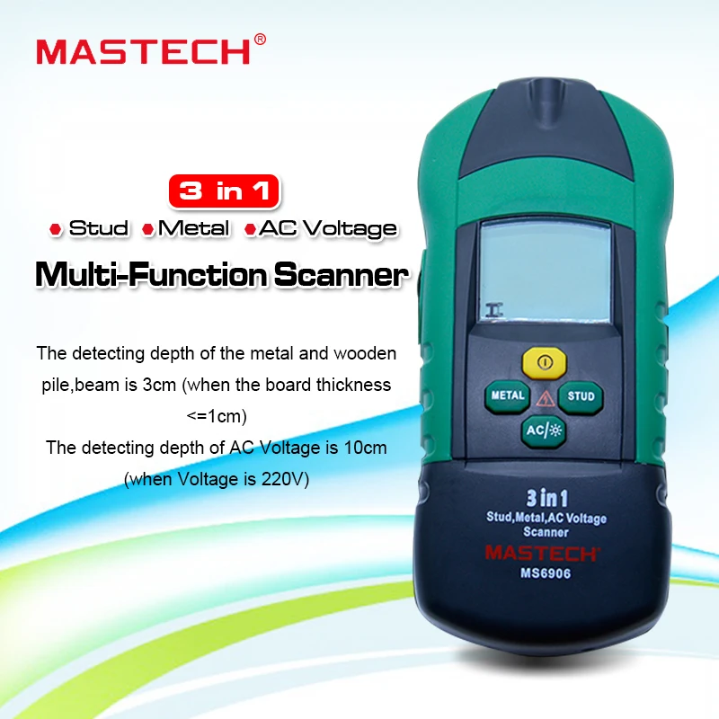 Металлоискатель MASTECH MS6906 3 в 1 настенный сканер тестер напряжения переменного