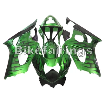 

Full Fairing Kit For Suzuki GSXR1000 K3 2003 2004 GSXS-R1000 ABS Plastic Injection Motorcycle Bodywork Green With Black Flames