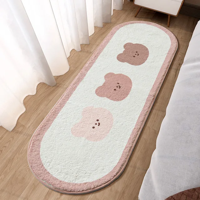 Fluffy Soft  Bedroom Carpet Cute Children's Bedside Rug Kids room Non-Slip Baby Playmats Floor Mat Long Living Room Mats 2
