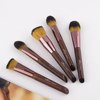 

Anmor 5 Pcs Makeup Brush Set With Flat Foundation Buffing Kabuki Brush Face Make Up Brushes Powder Blush Bronzer Cosmetics Tool