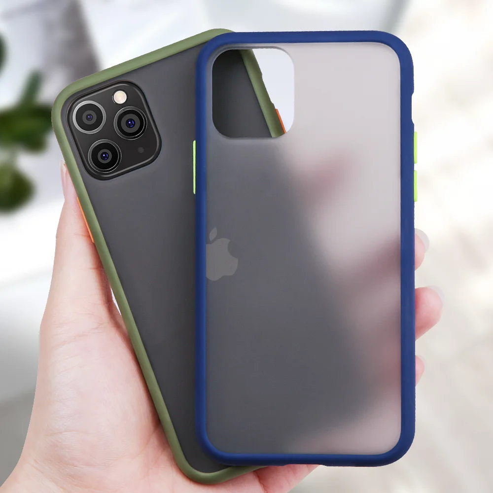 Противоударный силиконовый чехол для телефона iPhone XS Max X 6 6S Plus прозрачный матовый