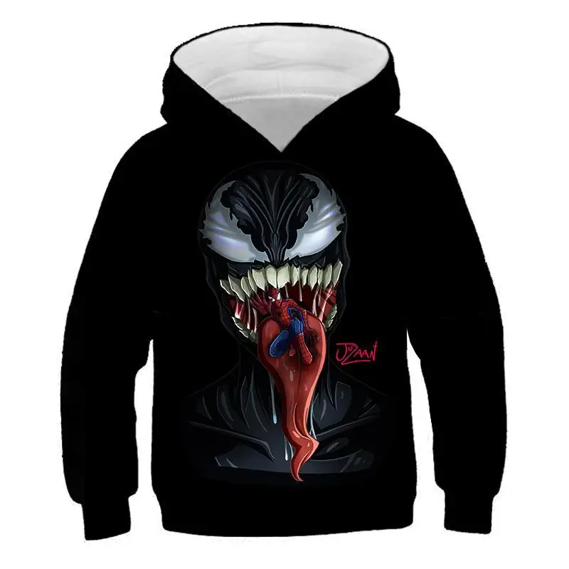 Толстовка с объемным принтом Marvel Symbiosis venom для мальчиков и девочек, забавный стиль, толстовка г., Детская Новейшая модная толстовка с капюшоном с 3d принтом
