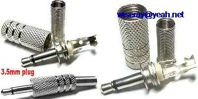 

DHL/EMS 500PCS Metal 3.5mm MONO Male Plug Audio Connectors Soldering for Headphone speaker-A8