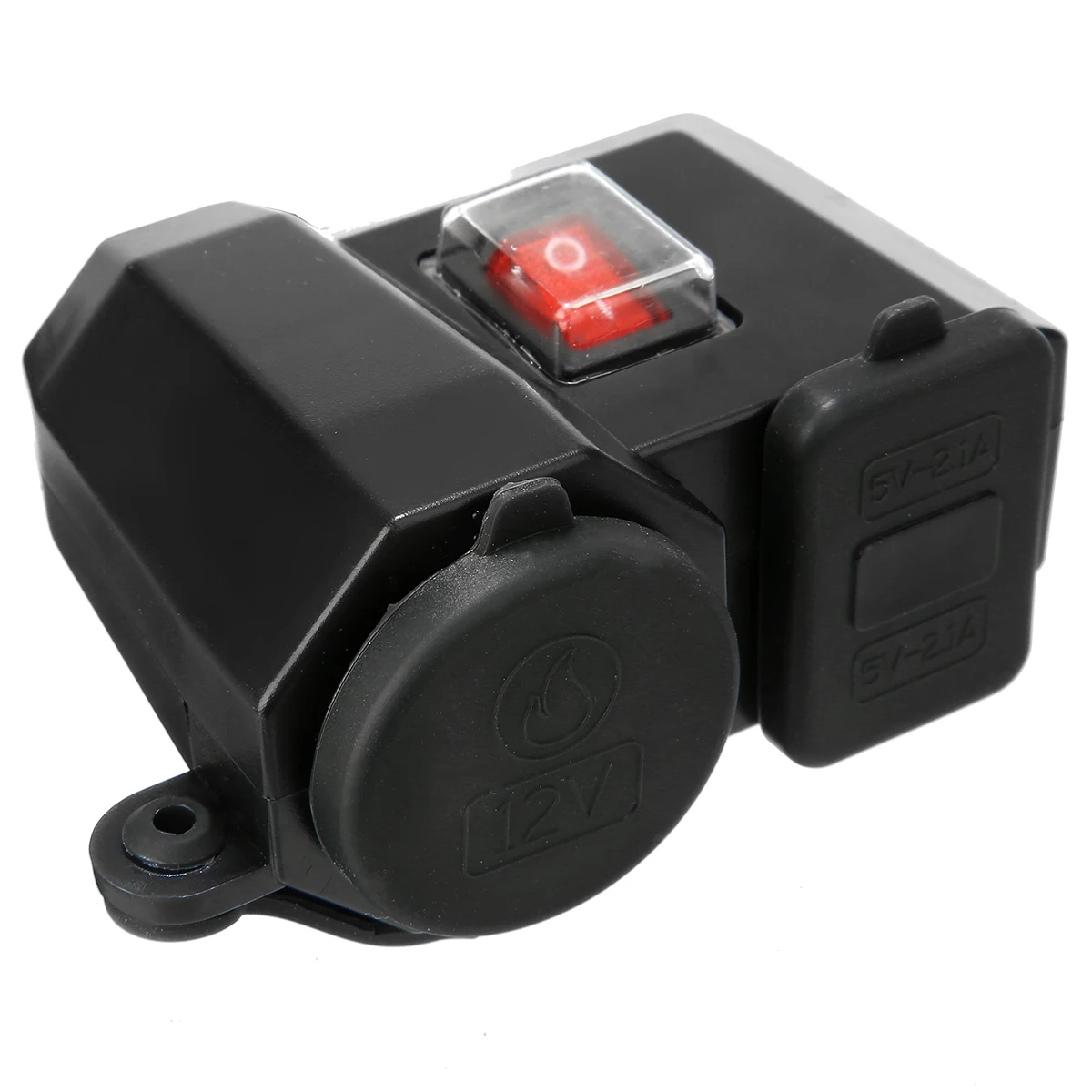 Universal Motorcycle Dual USB 2.1A + 2.1A Power Socket Charger +LED Voltage Voltmeter +Switch Waterproof For GPS Phone Charging