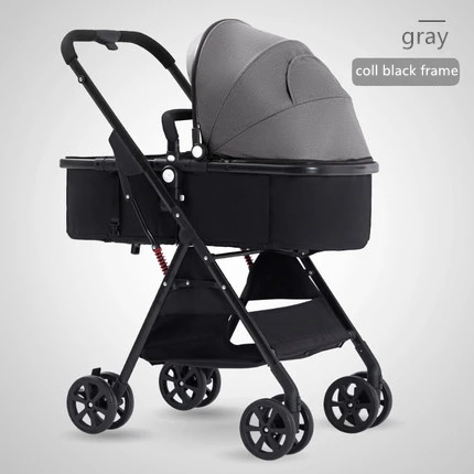 gray Black tube Корзина для сна(базовые модели) легкая складная переносная детская коляска с высоким ландшафтом - Цвет: gray Black tube