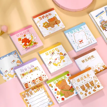 

Mohamm 50Pcs Adorable Delivery Series Hand-Painted Portable Tearable Notebook Scrapbooking Stationary School Supplies