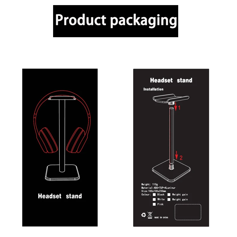 High Quality Gaming Headphone Stand Earphone Aluminum Removable TPU Holder Professional Display Rack Headset Hanger Bracket ABS