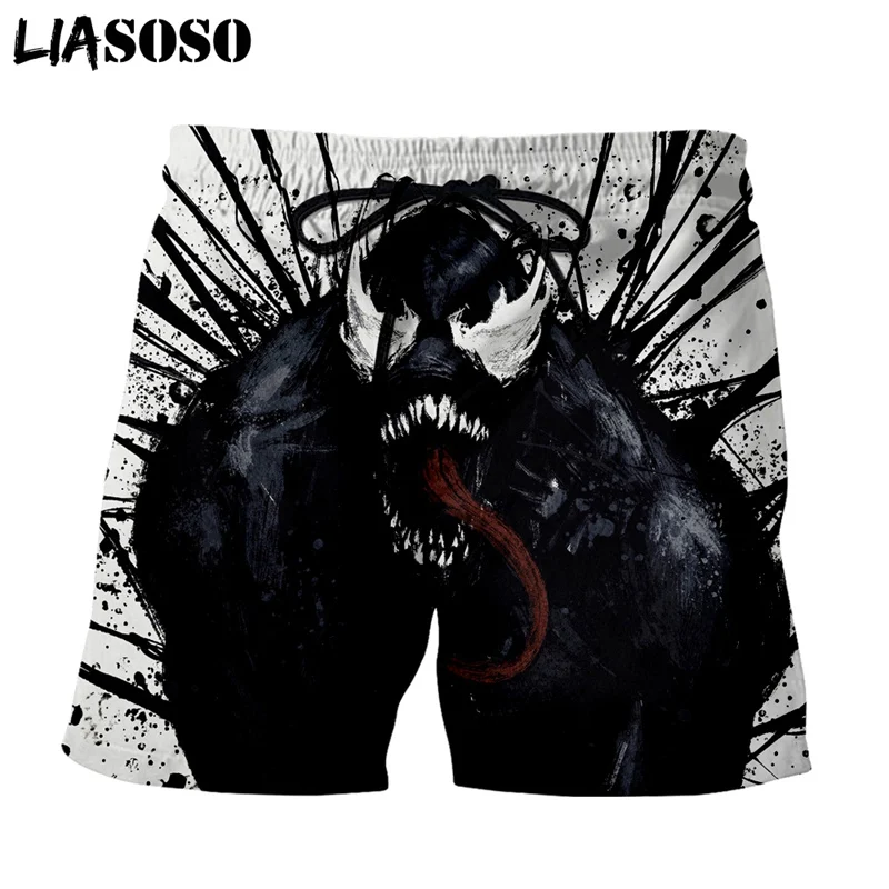 LIASOSO новые шорты с 3D принтом унисекс фильм Venom Carnage хипстер летние пляжные шорты хорошее качество шорты для мужчин G3059