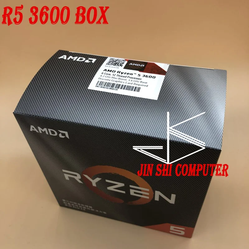 AMD Ryzen 5 3600 R5 3600 3.6 GHz Six-Core Twelve-Thread CPU Processor 7NM  65W L3=32M 100-000000031 Socket AM4 new and with fan