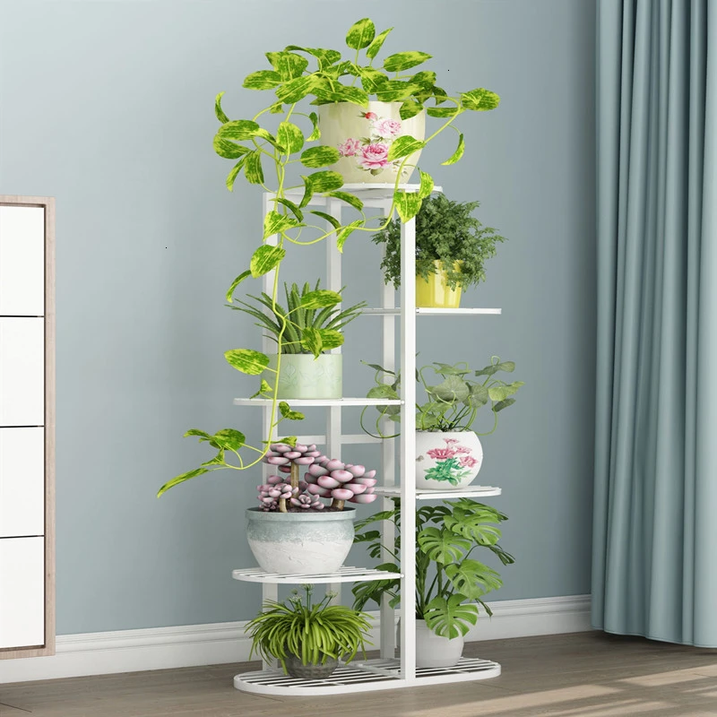 

Iron Art Flower Airs Multi-storey Indoor A Living Room Balcony Frame Household Flowerpot Frame Green Laojia Landing Type Shelf