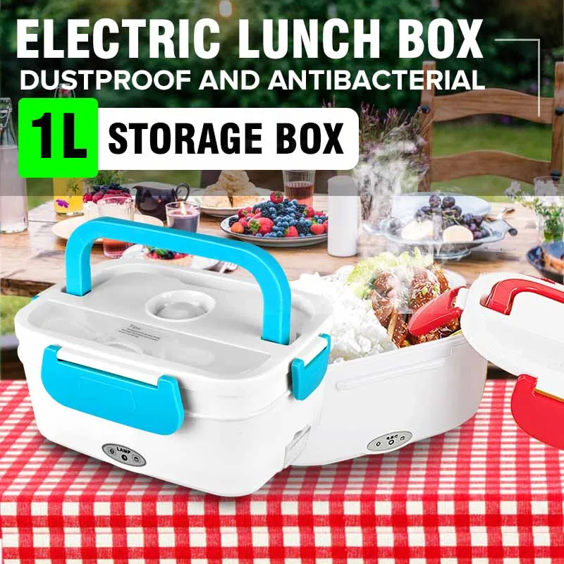 

1.5L Portable Rice Cooker Electric Food Heating Lunch Box Warm Heater Storage Container Home Office 12V 110V 220V Car/EU/US Plug