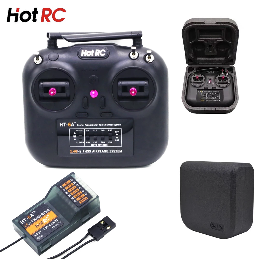 Hotrc HT 6A 2 4G 6CH RC передатчик FHSS и приемник для FPV дрона/радиоуправляемого
