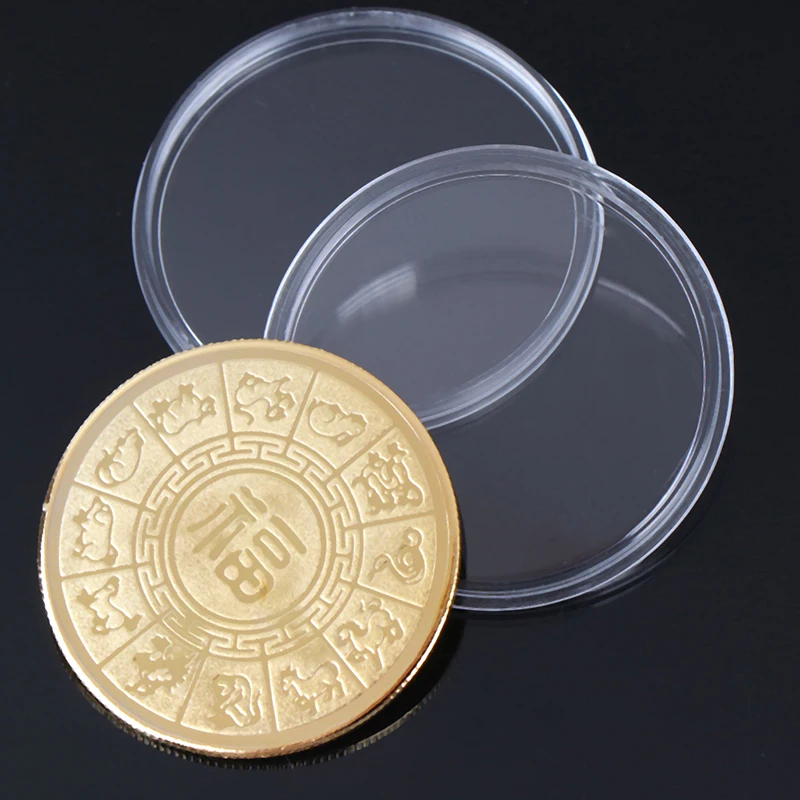 1 шт., памятная монета крыс, китайский знак зодиака, сувенирная монета