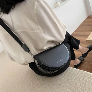 

Texture Bag For Women 2020 Popular New Joker Shoulder Fashion Messenger Bag Wide Shoulder Strap Saddle Bag