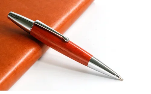 

Red Willow Wood Silver Chessboard Twist Trim Ballpoint Pen