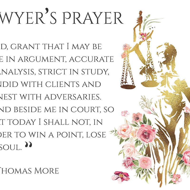 Lawyer Prayer Print Law Wall Art Picture Canvas Painting Attorney Poster Lawyer Office Wall Decor Graduation Law Student Gifts/50x70cm-No Frame 