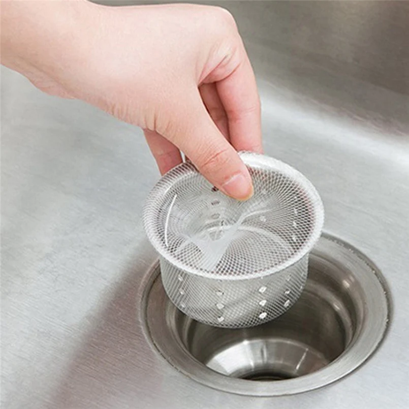 100pcs installed kitchen sink sewer drain anti-blocking water cut bag filter simple sink net kitchen anti-blocking device 30S30 (16)