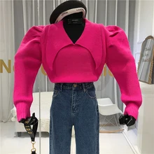 *#Best Price Turn-down Collar Winter 2019 Womans Sweaters Fashion Pullover Puff Sleeve High Street Jersey De Mujer Invierno New Arrival *#Best Price Turn-down Collar Winter 2019 Womans Sweaters Fashion Pullover Puff Sleeve High Street Jersey De Mujer Invierno New Arrival