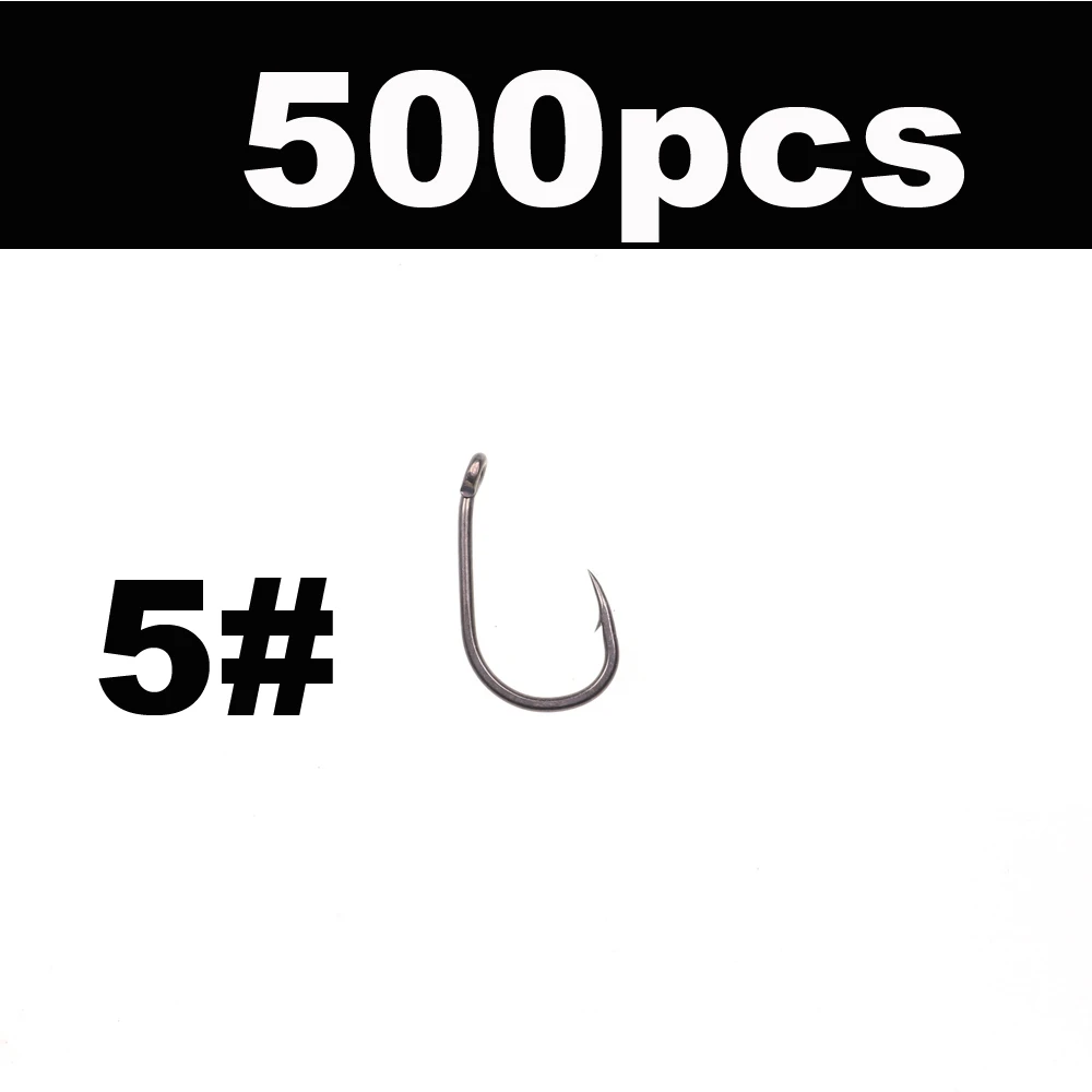 500pcs barbed size 5 JIGEECARP 500 шт. крючки для ловли карпа, грубые рыболовные крючки для ловли карпа, острый Рыболовный крючок с колючей и без колючки, Крючки#2#5#6#7#8 - Цвет: 500pcs barbed size 5
