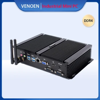 Günstig Robuste Industrie I7 8550U Desktop Mini PC Intel Core I5 8250U I3 8145U Serie Port HDMI VGA Fabrik Kleine Computador Windows 10