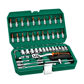 

Car Repair Tool Set 24x15.5x6cm Combination Ratchet Hardware Box Socket Wrench Set Portable Household Tools Accessory