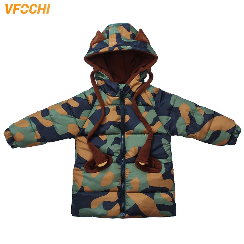 

VFOCHI New Boys Girls Down Coats Long Kids Winter Jacket Parka Children Snowsuit Camo Unisex Boy Girls Thick Hooded Outwear Coat